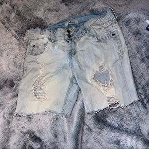 refuge by Charlotte Russe Distressed High Waisted Cutoff Jean Shorts Size 8